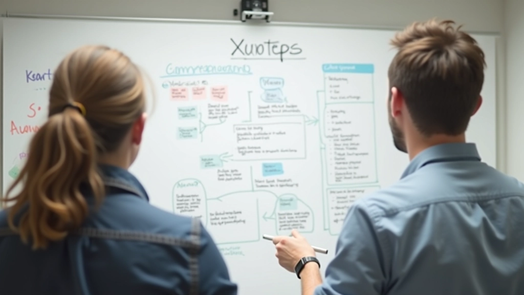 Content strategist mapping search queries to content topics on whiteboard