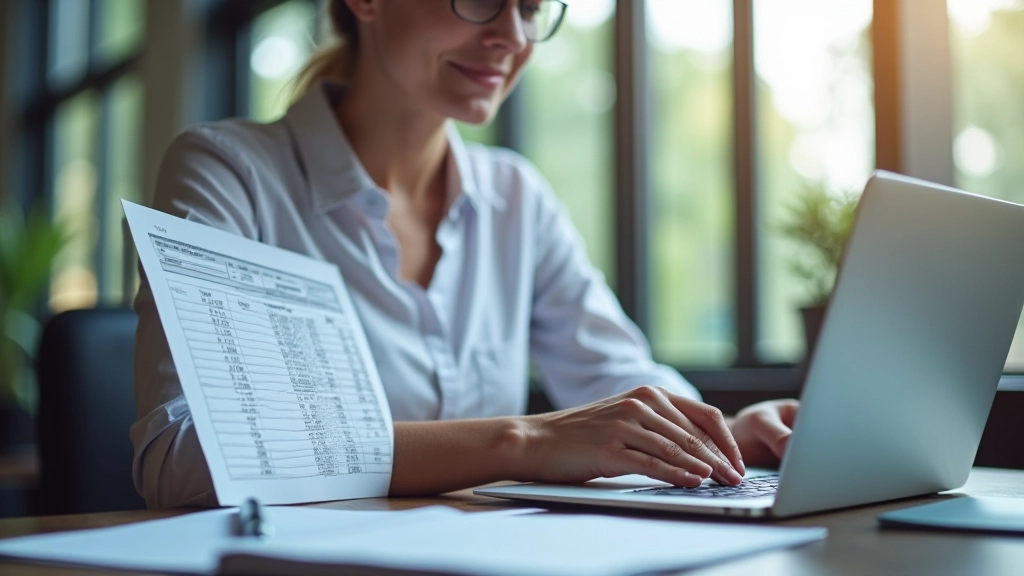 Person reviewing keyword research data in a spreadsheet with analysis notes and color-coded priorities